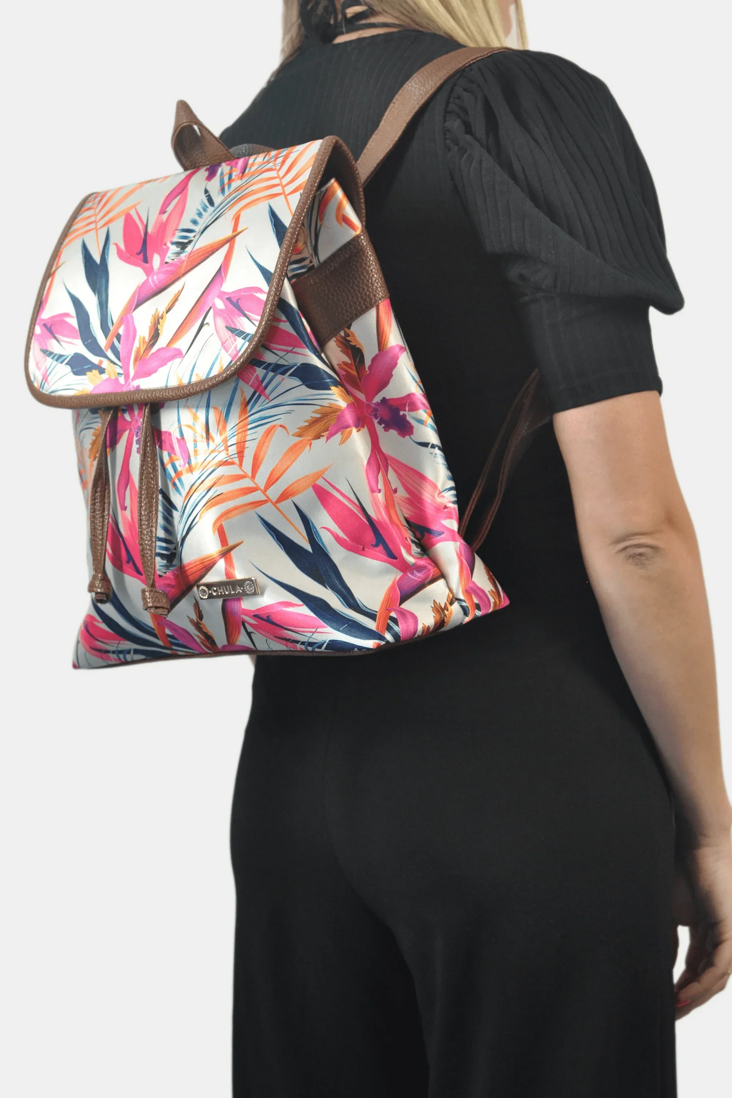 Mochila de Mujer grande BagPack Celine Paraíso de Orquídeas | CHULA Tulum - CHICA del Sur