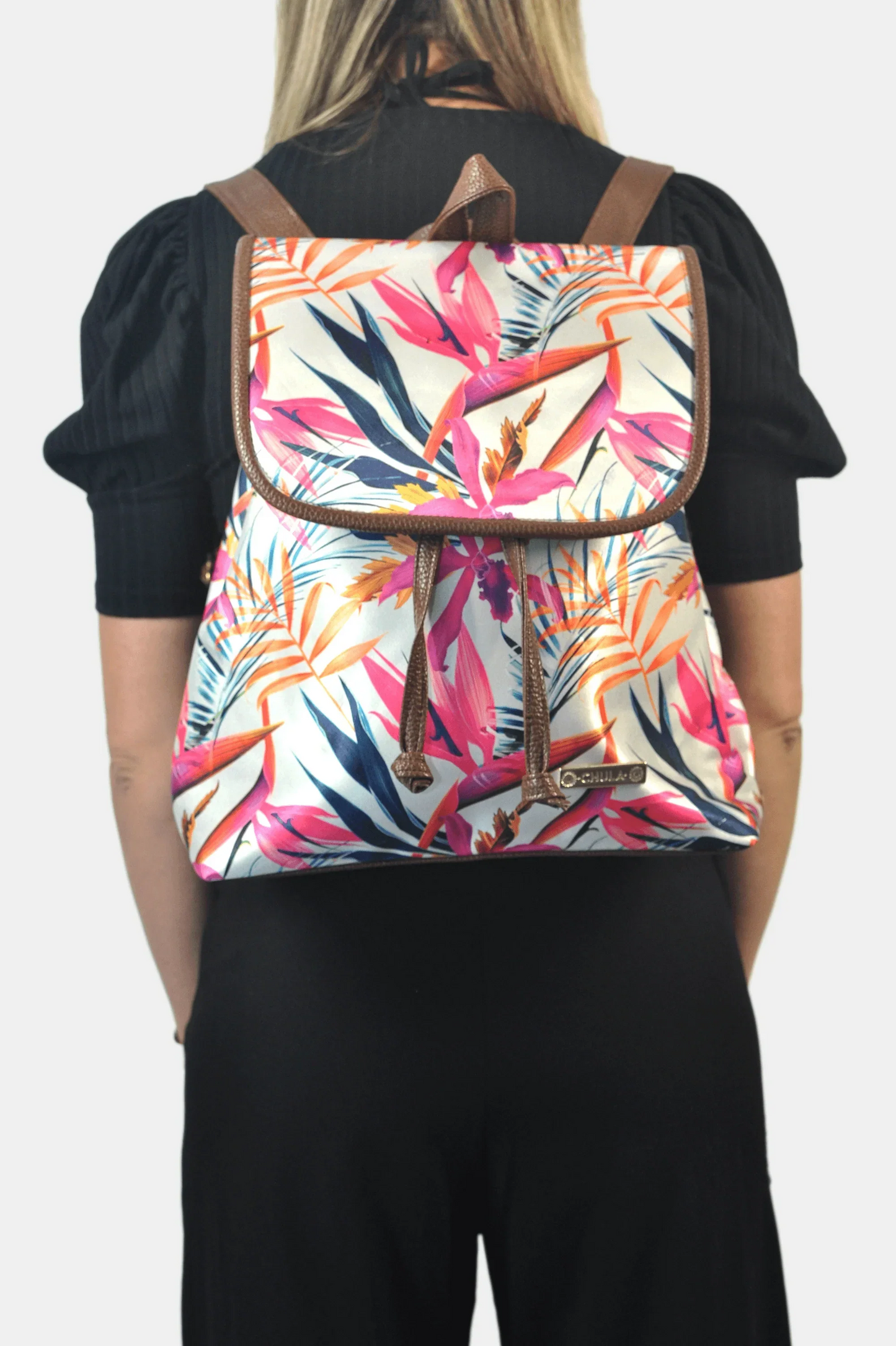 Mochila de Mujer grande BagPack Celine Paraíso de Orquídeas | CHULA Tulum - CHICA del Sur