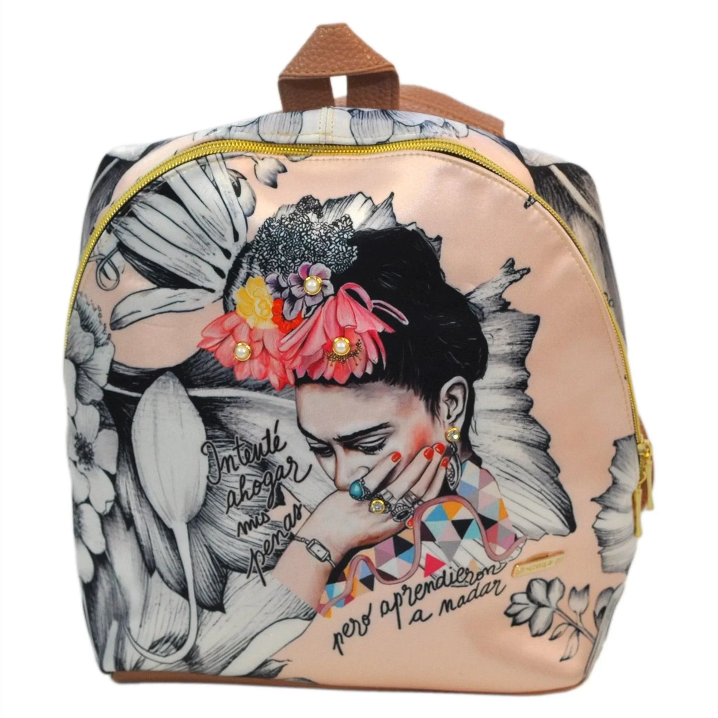 Mochila Pequeña de Mujer y Bolso de Hombro Mini Backpack Frida Kahlo Romance | CHULA Tulum - CHICA del Sur