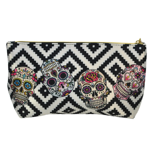 Neceser mediano de Mujer MakeUp Skull Party Calaveras Negras | CHULA Tulum - CHICA del Sur