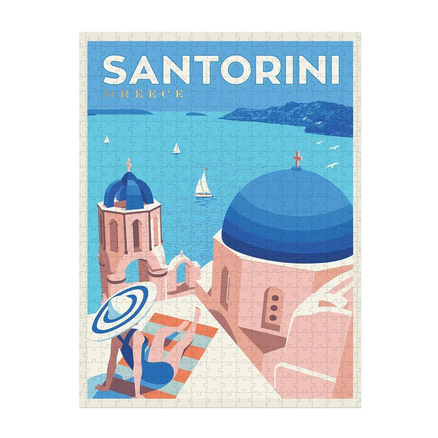 Puzzle en Tubo 500 Piezas - Santorini | Diseño Vintage y Escapada Mediterránea - CHICA del Sur
