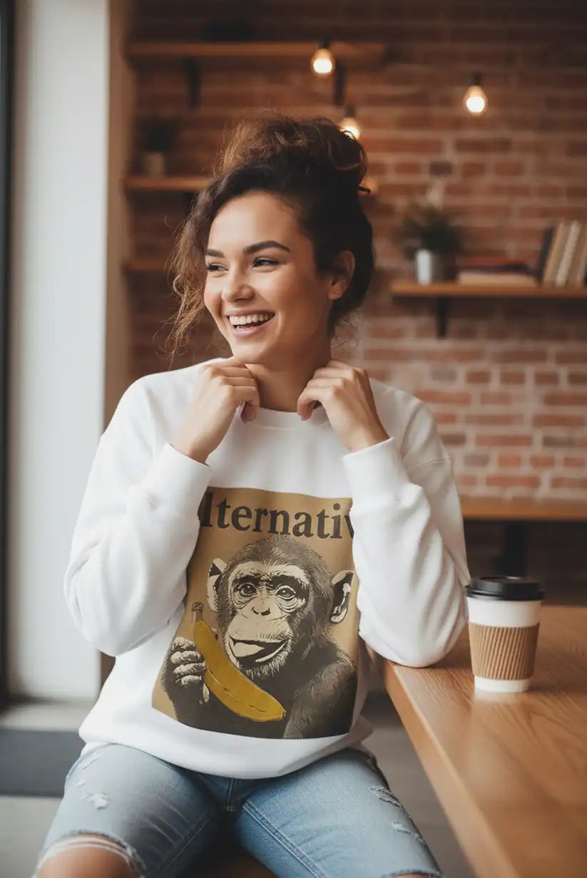 Sudadera blanca mujer mono “Alternative” talla única