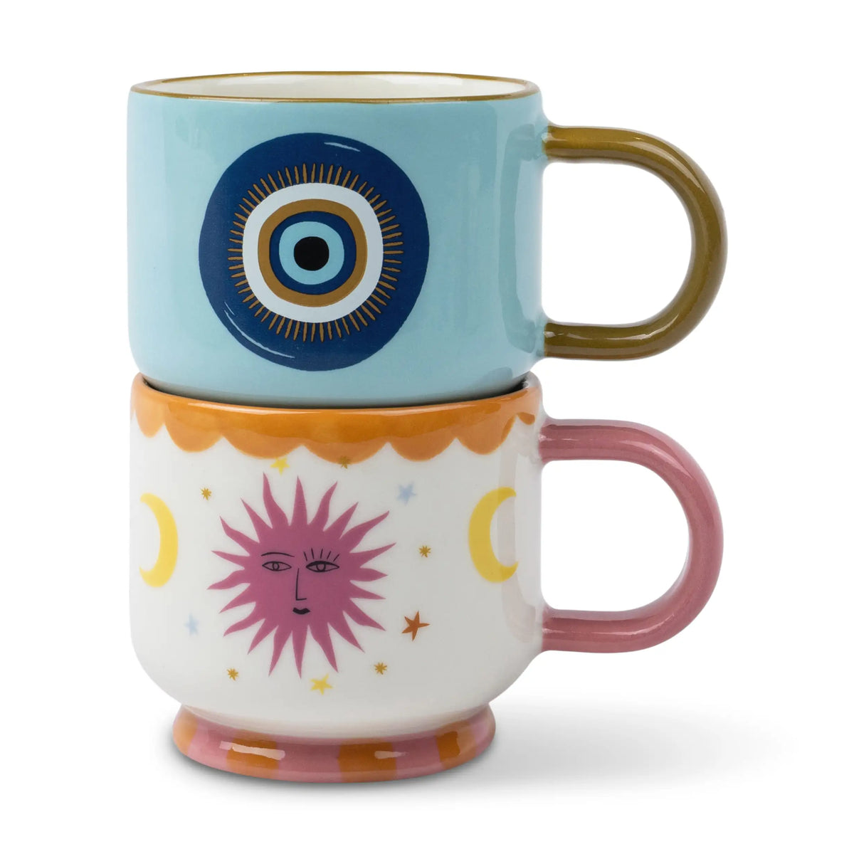 Juego de tazas de cafe A Dopo Sol y lunas, Ojo turco azul