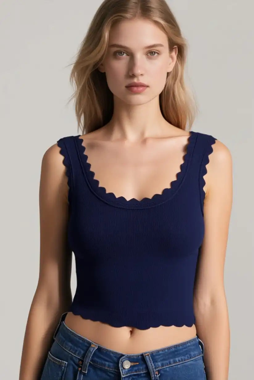 Top mujer tirantes azul marino verano - CHICA del Sur