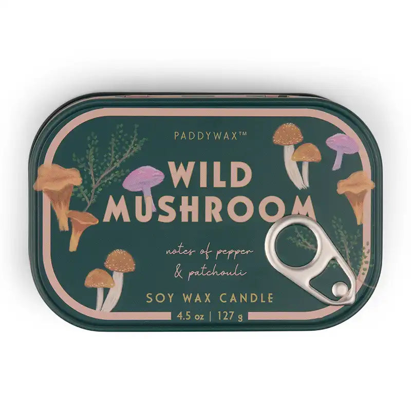 Vela en Lata Paddywax Bistro 127g - Wild Mushroom | Aroma a pachuli y pimienta Estilo Vintage - CHICA del Sur