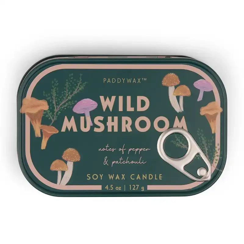 Vela en Lata Paddywax Bistro 127g - Wild Mushroom | Aroma a pachuli y pimienta Estilo Vintage - CHICA del Sur