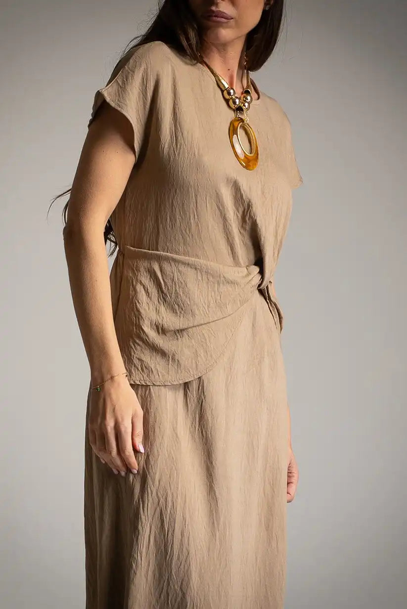 Vestido beige mujer primavera verano | Estilo cómodo y elegante - CHICA del Sur