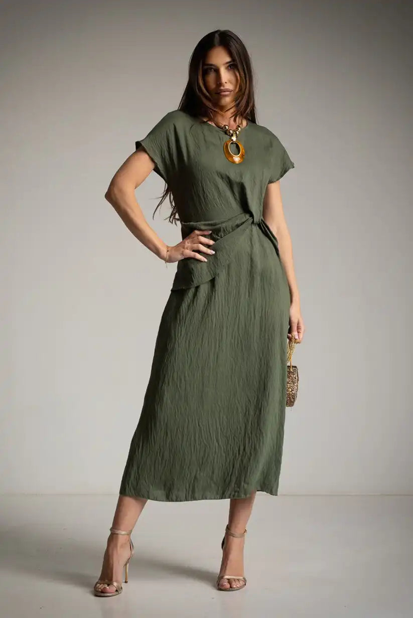 Vestido verde kaki mujer primavera verano | Talla única cómoda y estilosa - CHICA del Sur