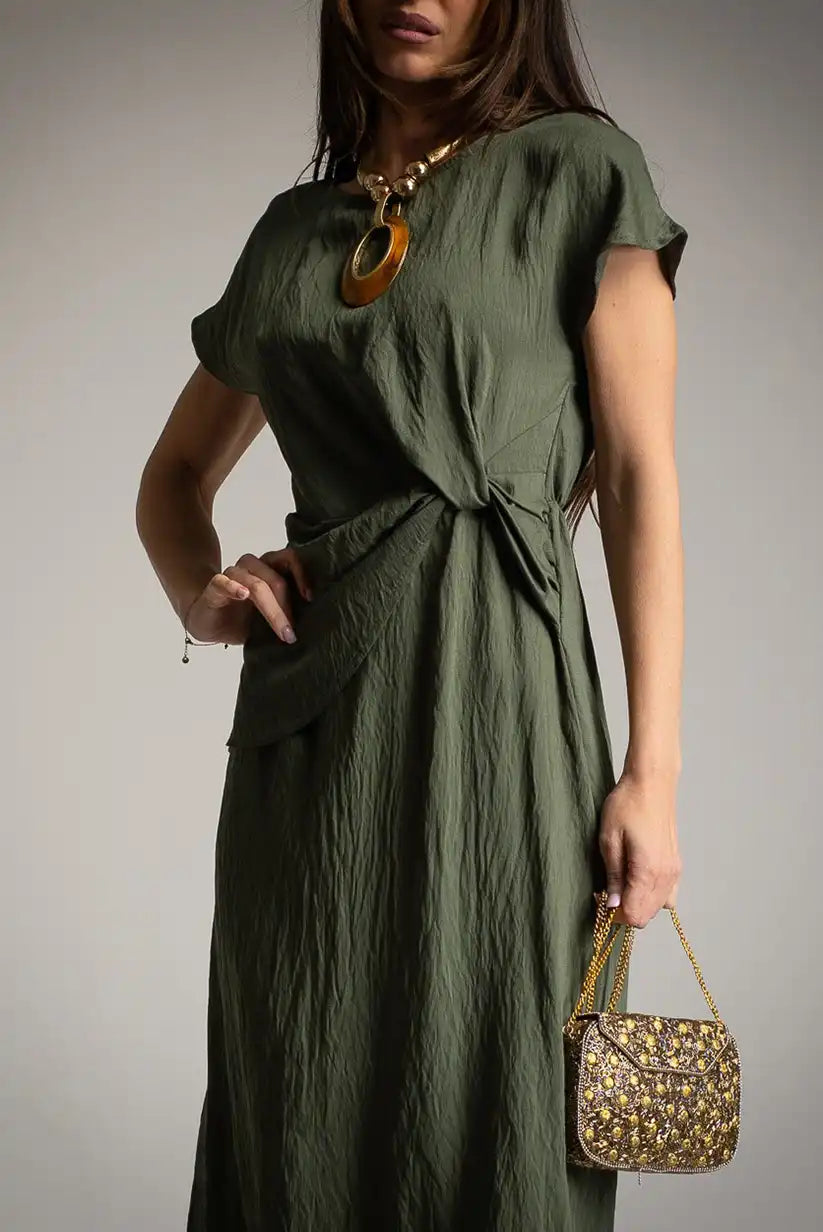Vestido verde kaki mujer primavera verano | Talla única cómoda y estilosa - CHICA del Sur