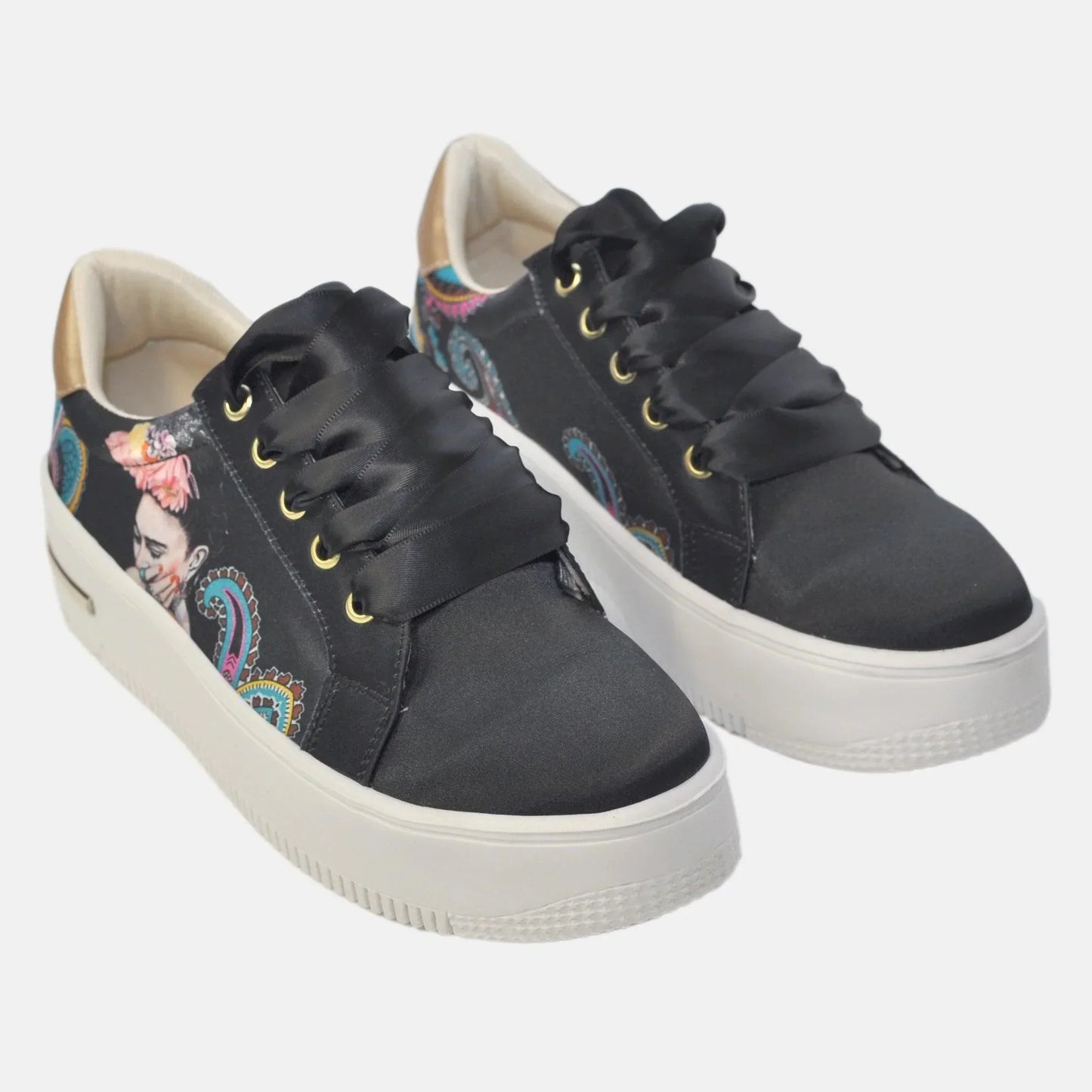 Zapatillas Urbanas de Mujer Frida Kahlo Multicolor - Cuero Vegano | CHULA Tulum - CHICA del Sur