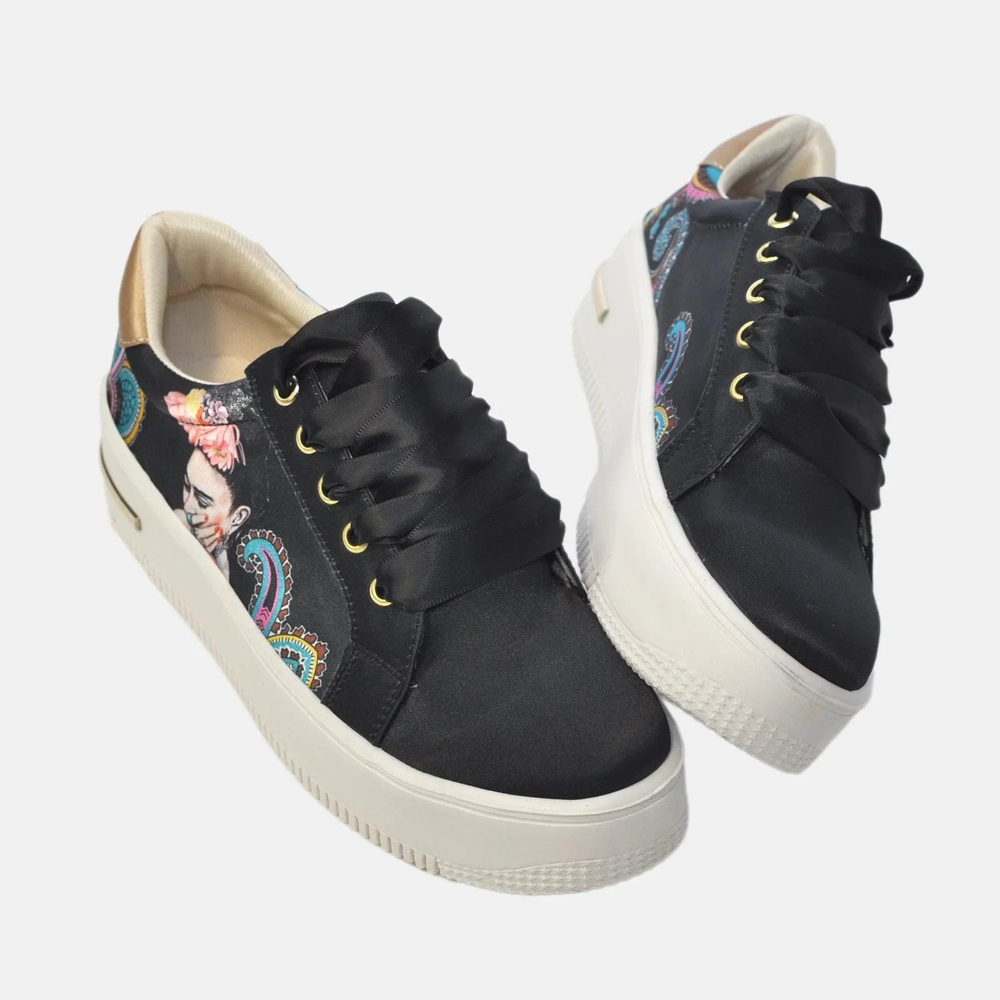 Zapatillas Urbanas de Mujer Frida Kahlo Multicolor - Cuero Vegano | CHULA Tulum - CHICA del Sur