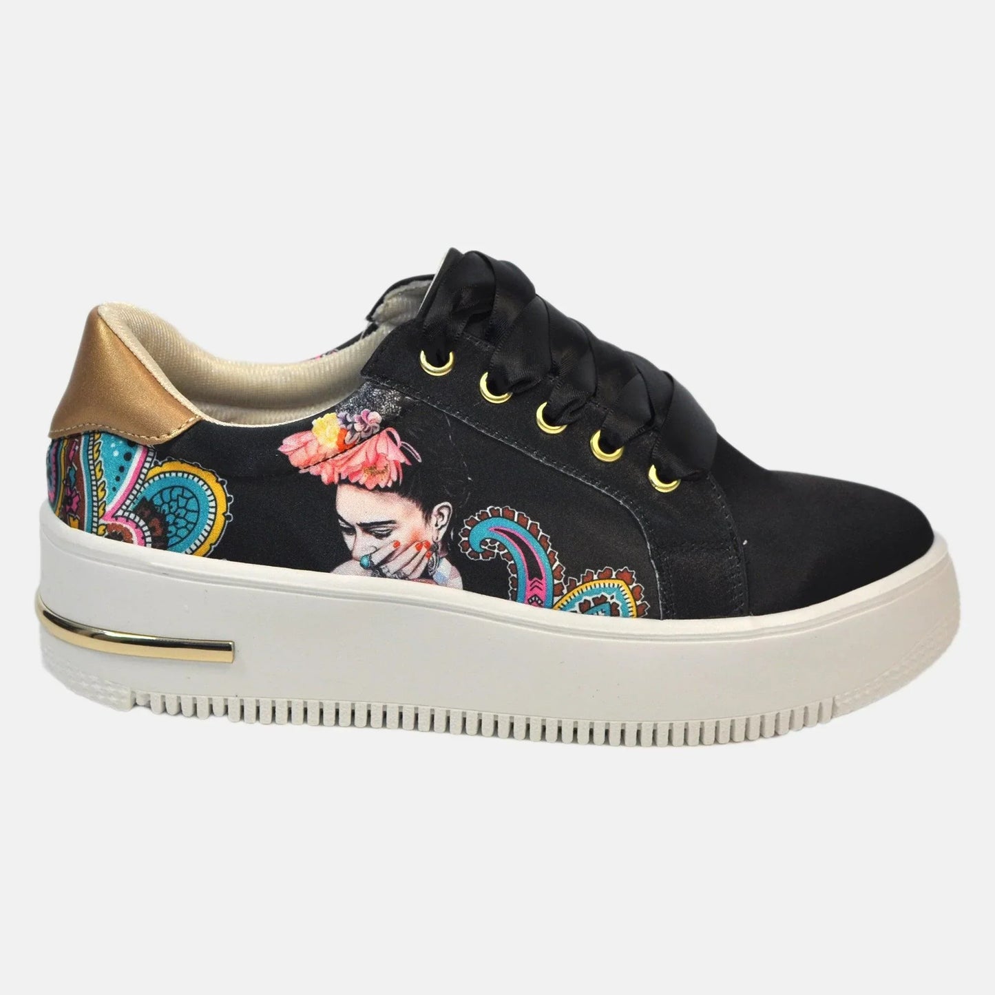 Zapatillas Urbanas de Mujer Frida Kahlo Multicolor - Cuero Vegano | CHULA Tulum - CHICA del Sur