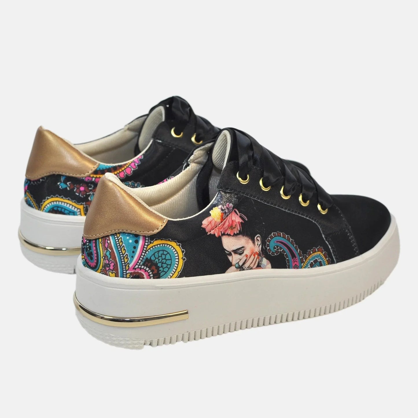 Zapatillas Urbanas de Mujer Frida Kahlo Multicolor - Cuero Vegano | CHULA Tulum - CHICA del Sur