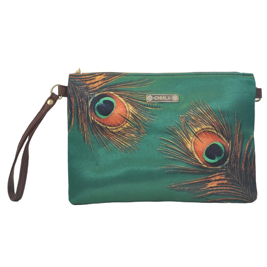 Bolso de Mano y Bandolera Pequeño Clutch Pavo Real Verde | CHULA Tulum - CHULA Tulum