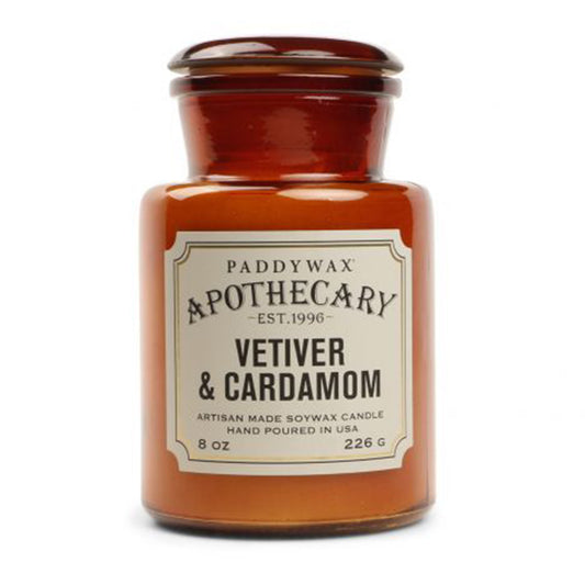 Vela en Frasco de Vidrio Paddywax Apothecary 226g - Vetiver & Cardamomo | Aroma Terroso y Sofisticado - CHICA del Sur