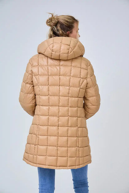 Abrigo reversible acolchado beige y camel “Laponia” - CHICA del Sur