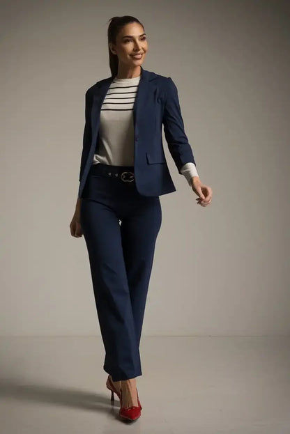 Blazer de mujer entallada Azul Marino - CHICA del Sur