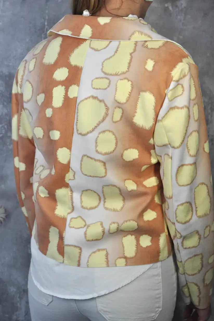 Blazer Biker Antelina estampado vaca amarilla - CHICA del Sur