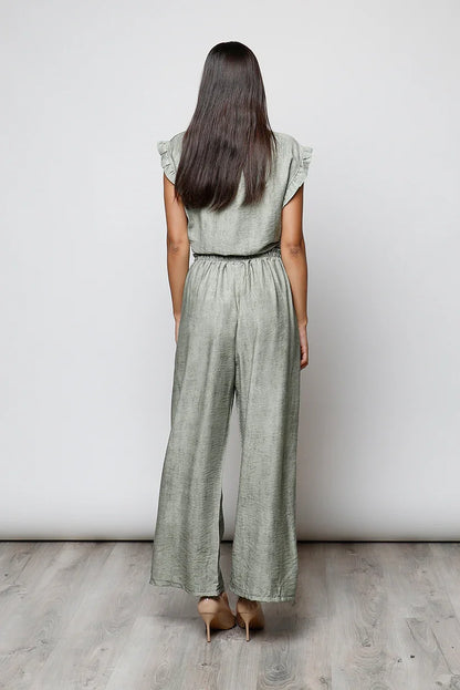 Blusa Verde Sin Mangas con Bordados Delicados y Botones Frontales - CHICA del Sur