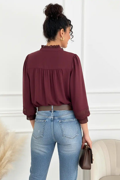 Blusa de mujer manga larga burdeos - CHICA del Sur