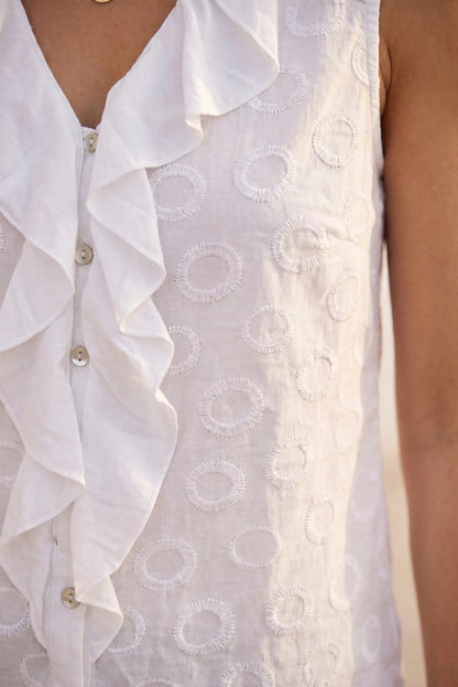 Blusa Sin Mangas con Volantes