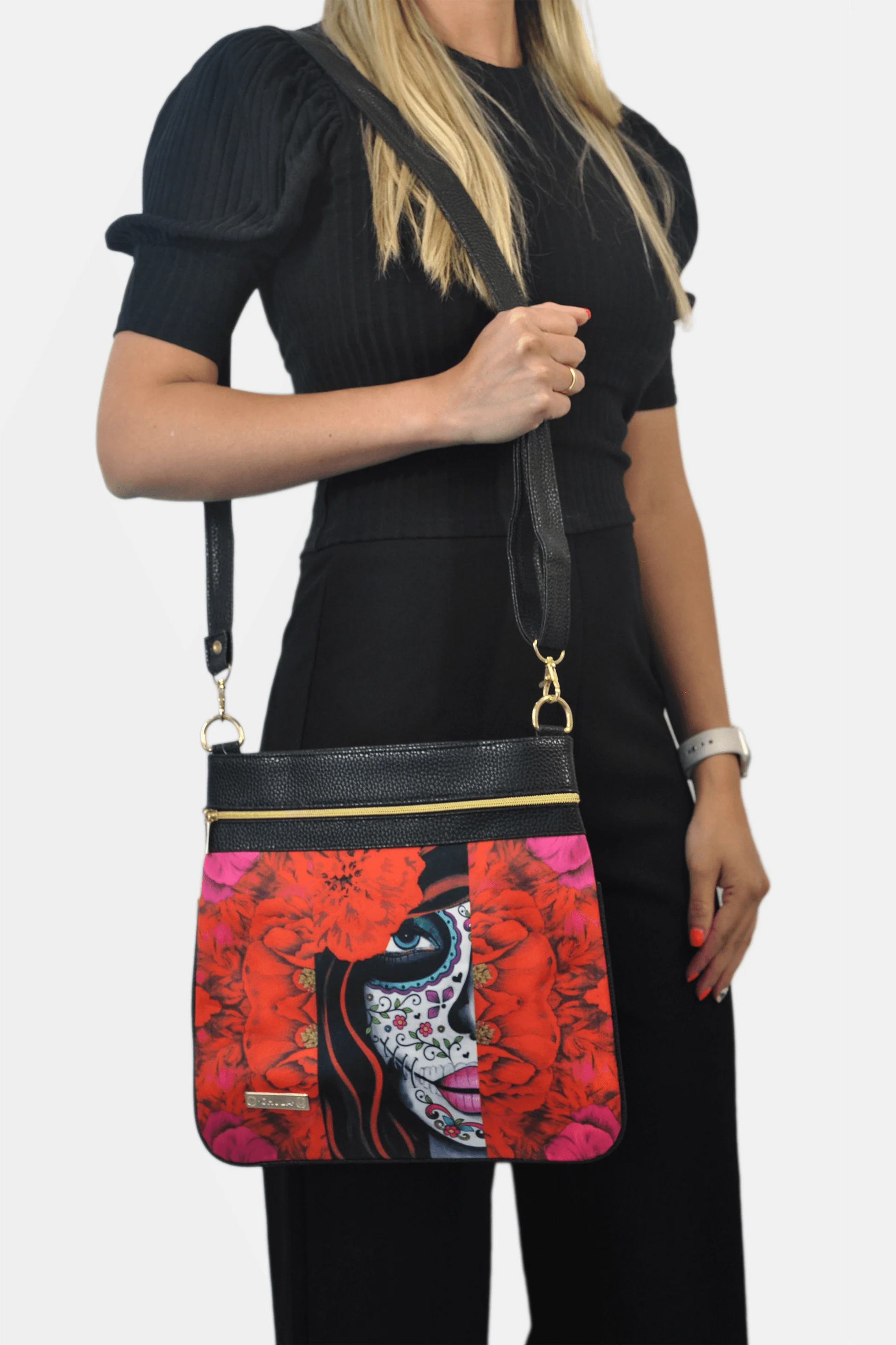 Bolso Bandolera mediano LIA Shoulder Catrina Rojo | CHULA Tulum - CHULA Tulum