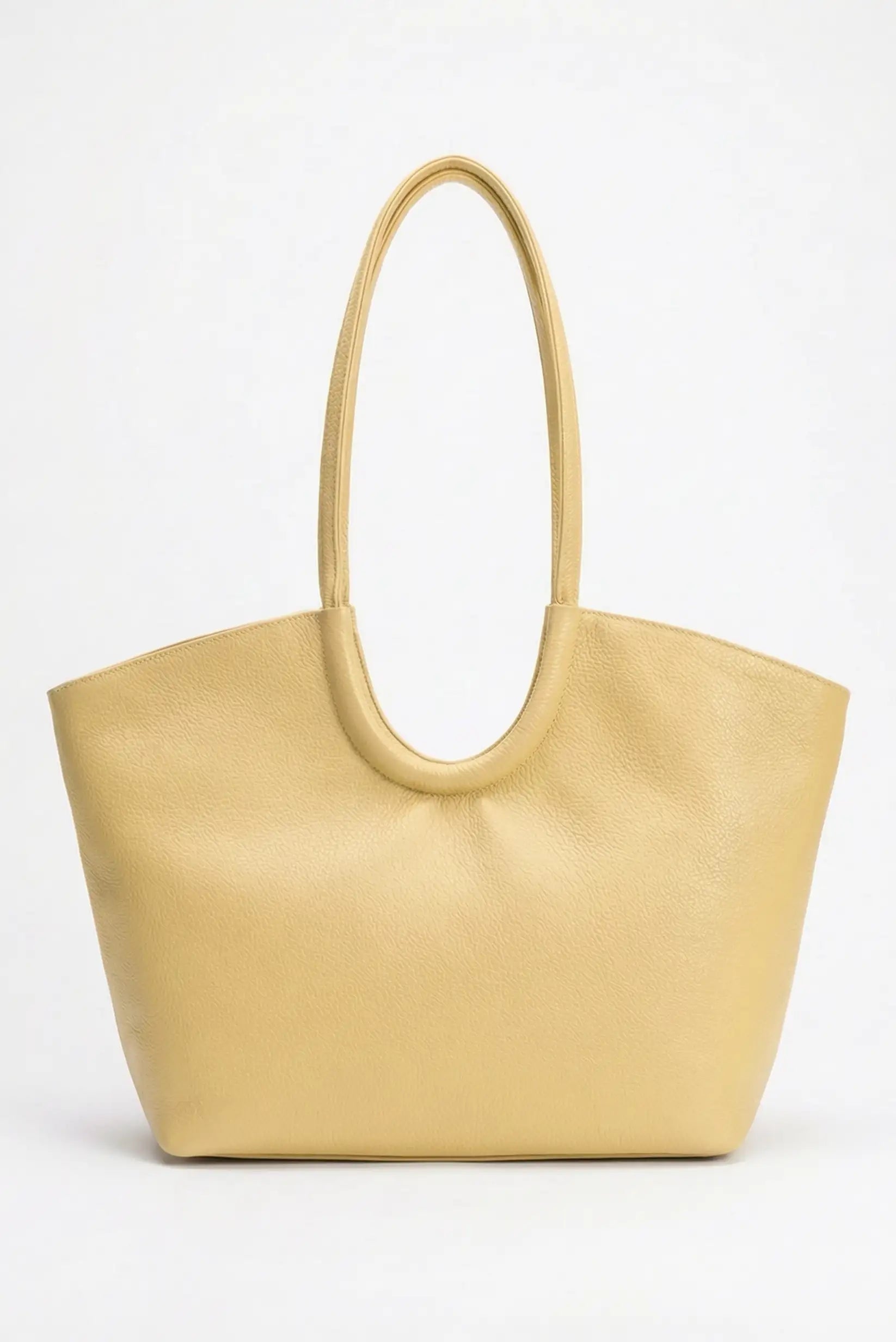 Bolso de mano grande amarillo pastel para mujer, estilo primavera, minimalista