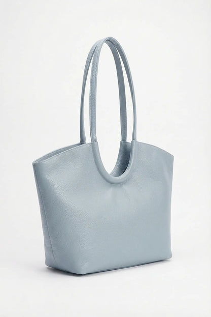 Bolso de mano grande azul pastel para mujer, estilo casual y elegante, primavera