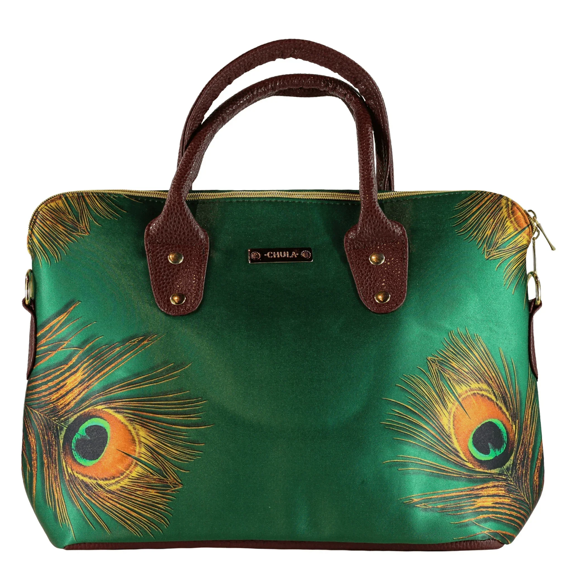 Bolso de mano y bandolera grande Lucia Pavo Real Verde CHULA