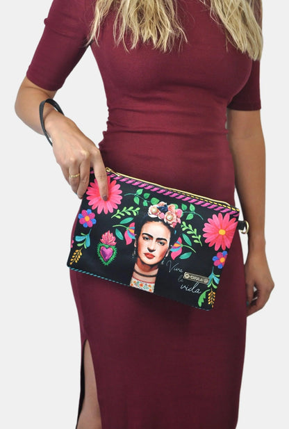 Bolso de mano y Bandolera pequeño Clutch Frida Kahlo Rouse | CHULA Tulum - CHULA Tulum