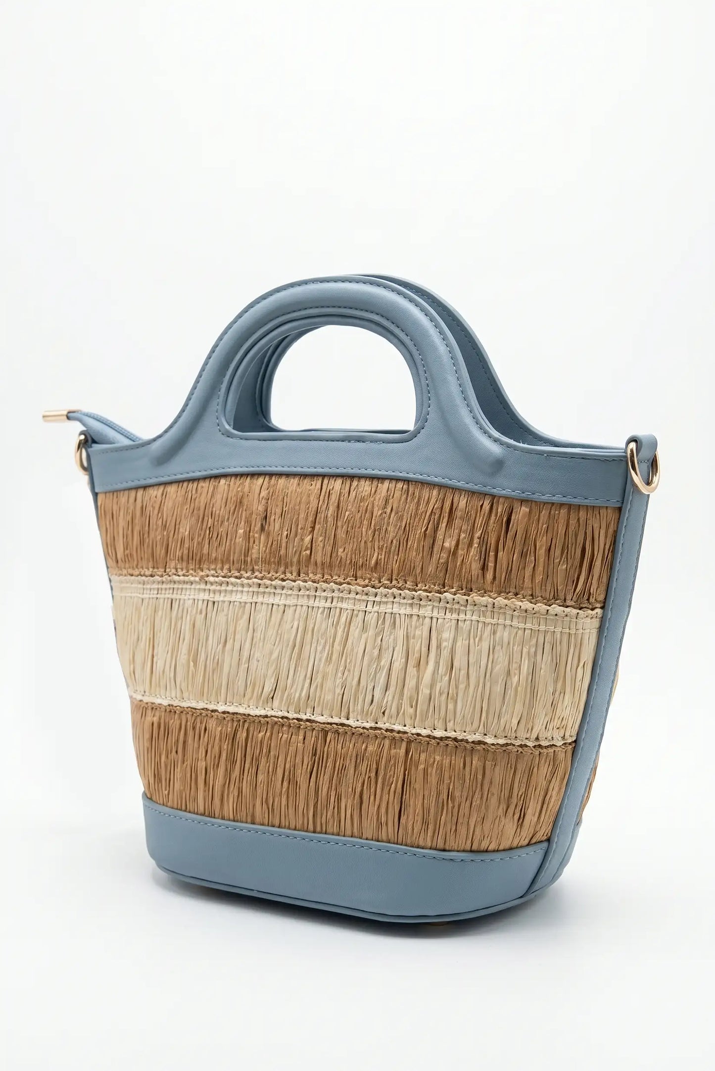 Bolso de mano mediano y de hombro piel sintética con rafia Better life