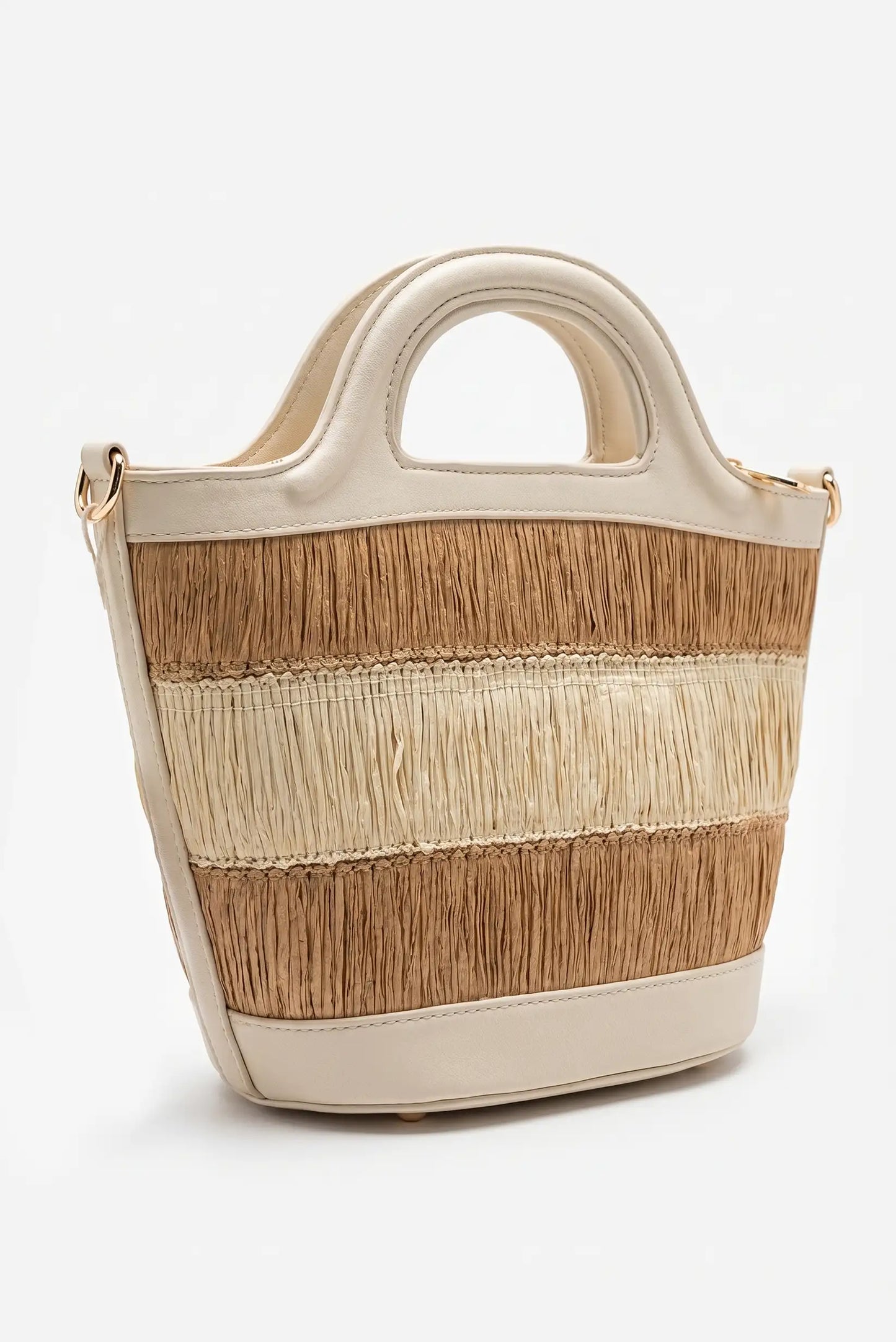 Bolso de mano mediano y de hombro piel sintética con rafia Better life