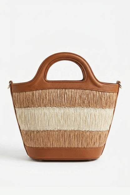 Bolso de mano mediano y de hombro piel sintética con rafia Better life
