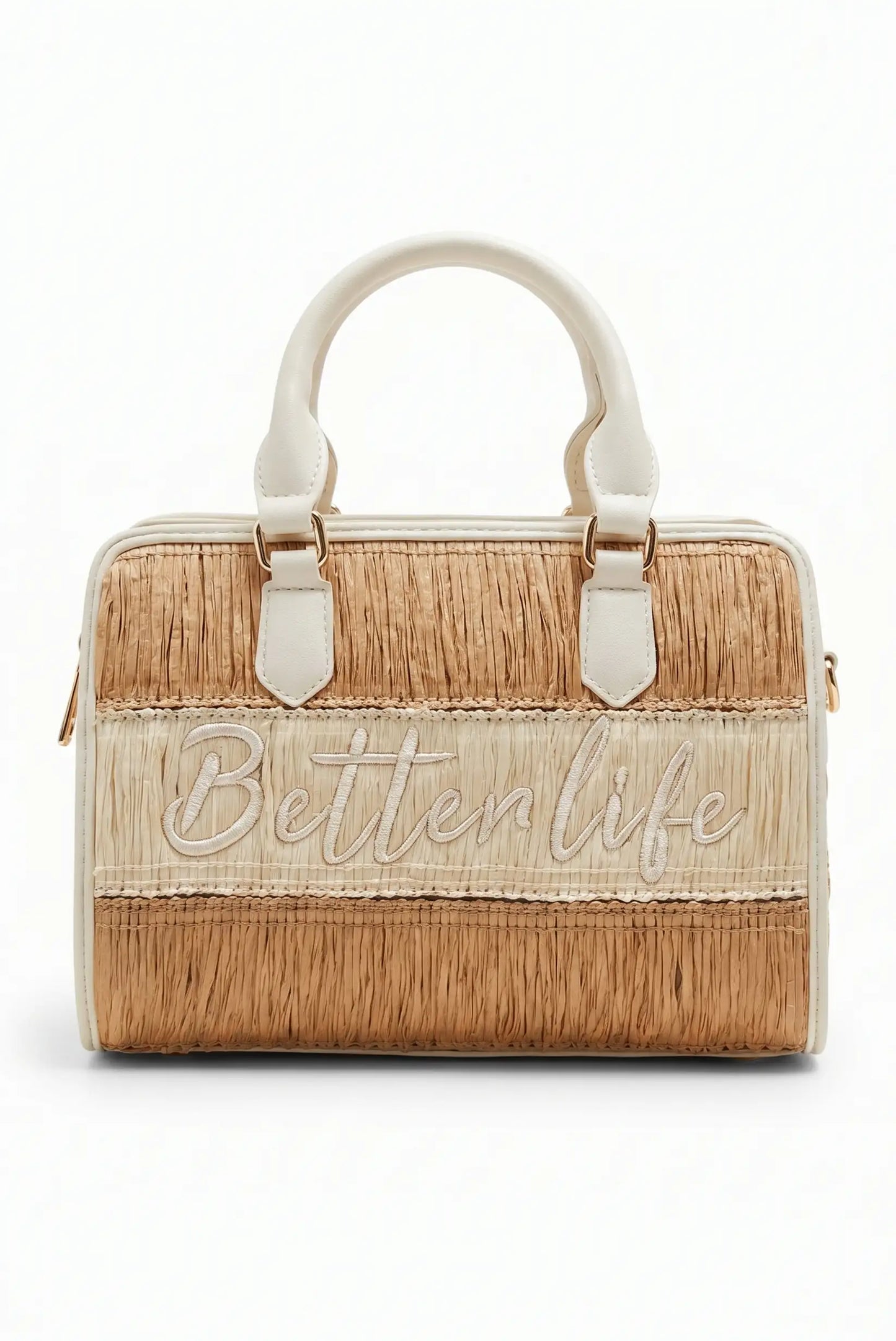 Bolso de mano y de hombro rafia con polipiel Better Life