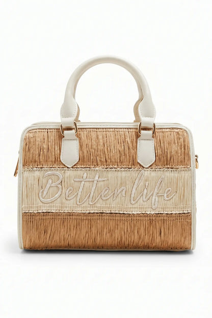Bolso de mano y de hombro rafia con polipiel Better Life