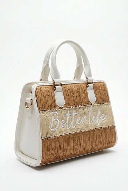 Bolso de mano y de hombro rafia con polipiel Better Life