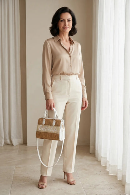 Bolso de mano y de hombro rafia con polipiel Better Life