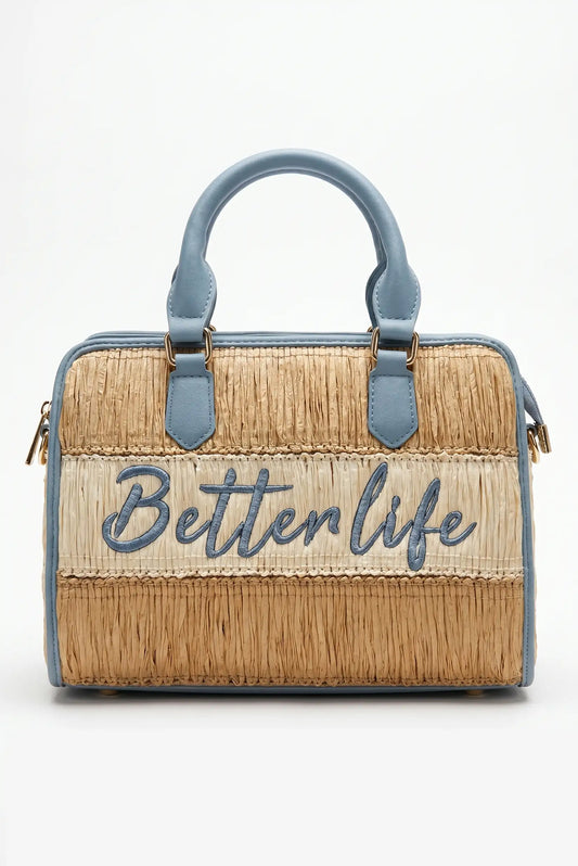 Bolso de mano y de hombro rafia con polipiel Better Life