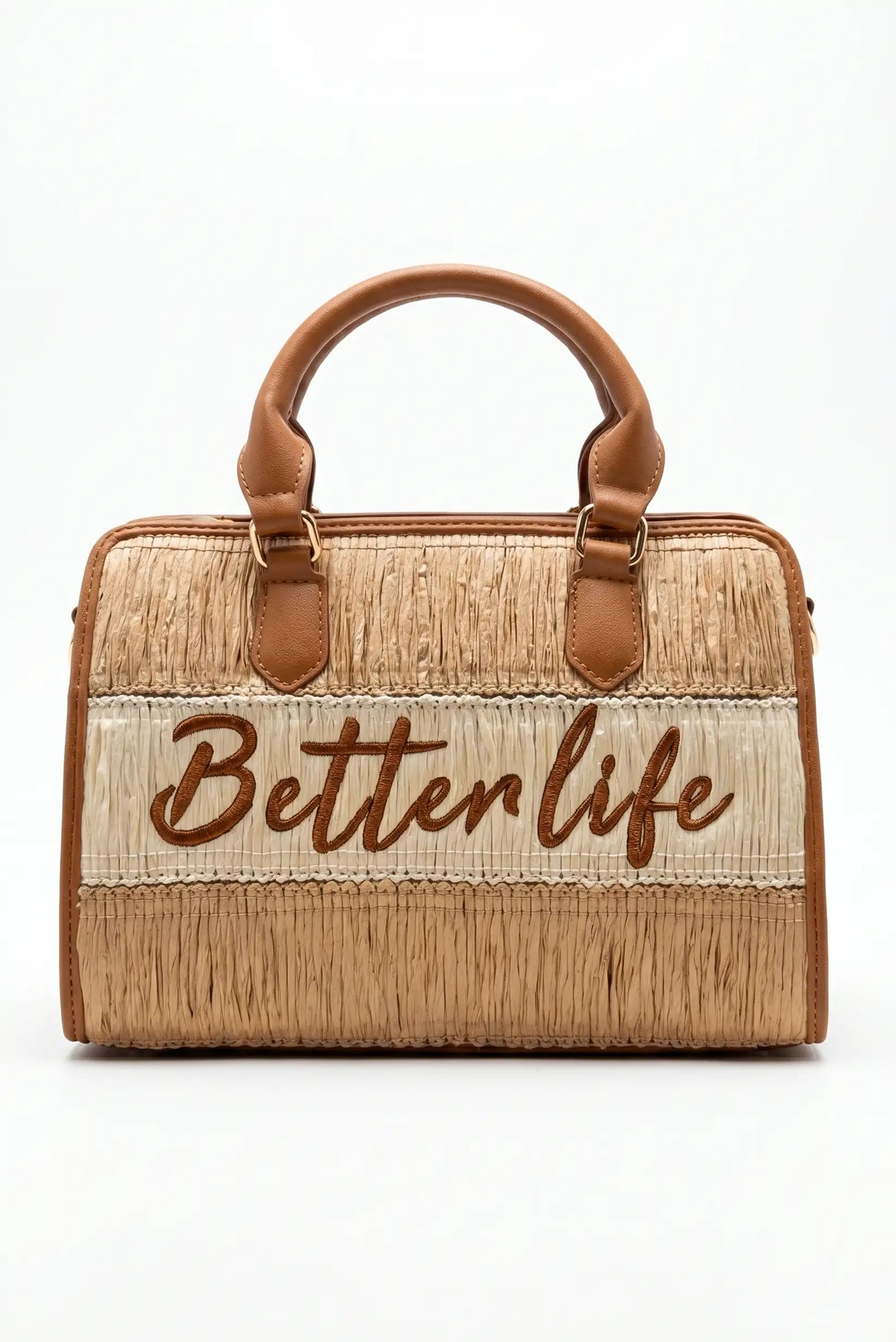 Bolso de mano y de hombro rafia con polipiel Better Life