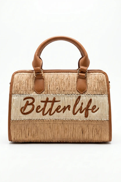 Bolso de mano y de hombro rafia con polipiel Better Life