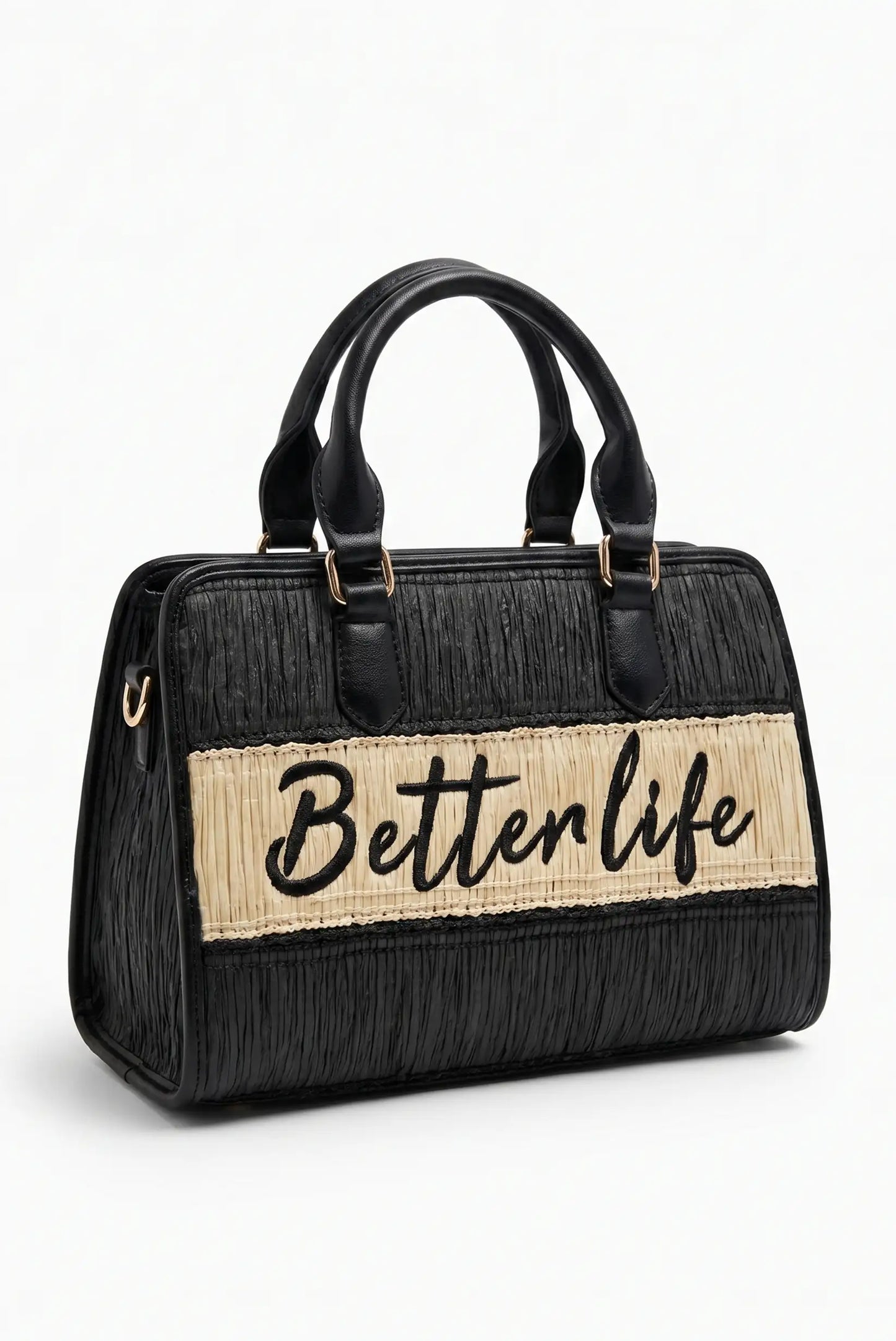 Bolso de mano y de hombro rafia con polipiel Better Life