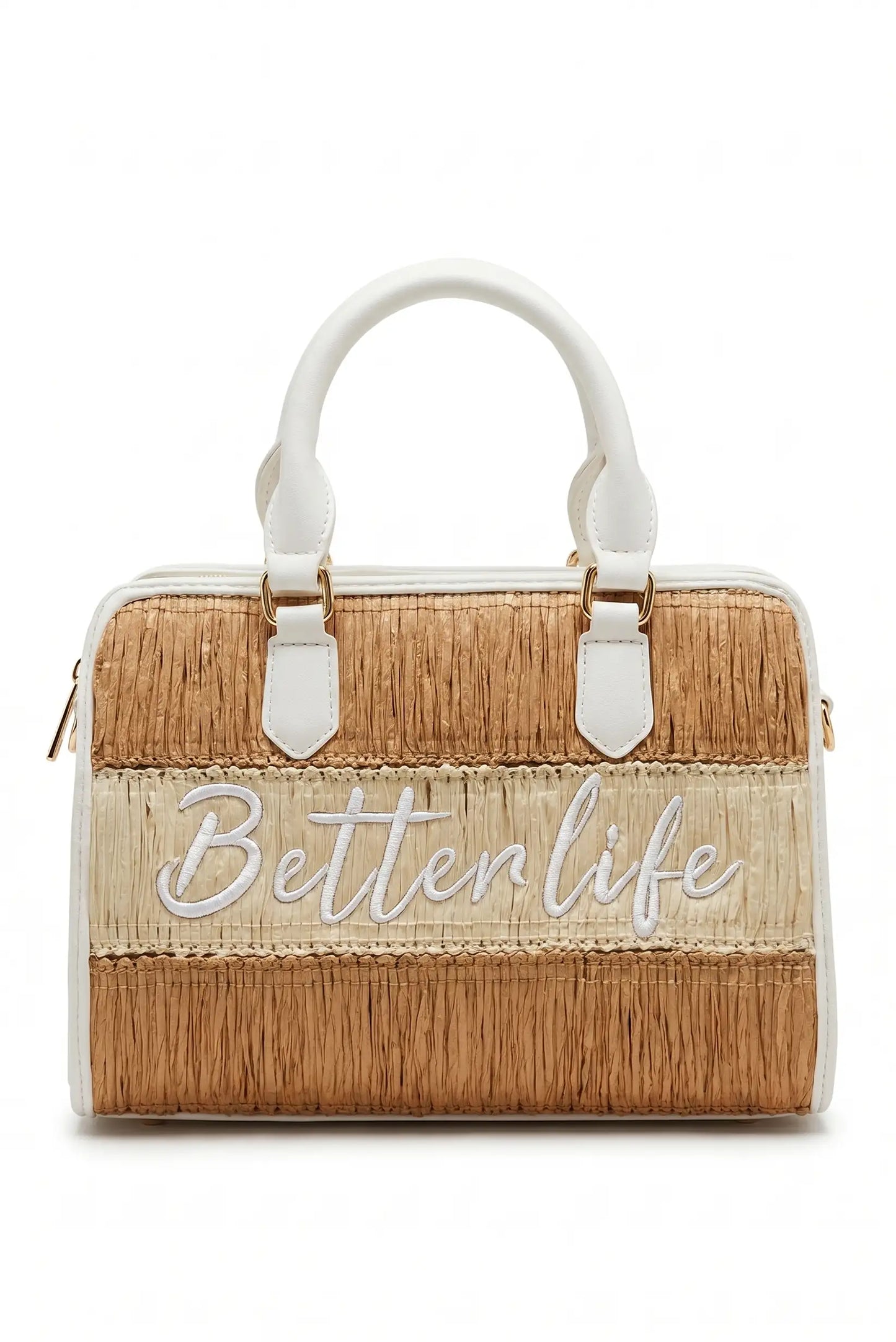 Bolso de mano y de hombro rafia con polipiel Better Life