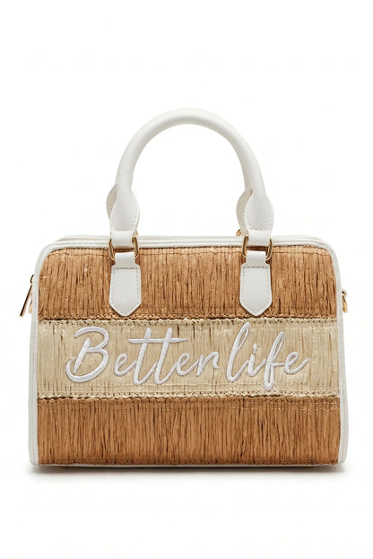 Bolso de mano y de hombro rafia con polipiel Better Life