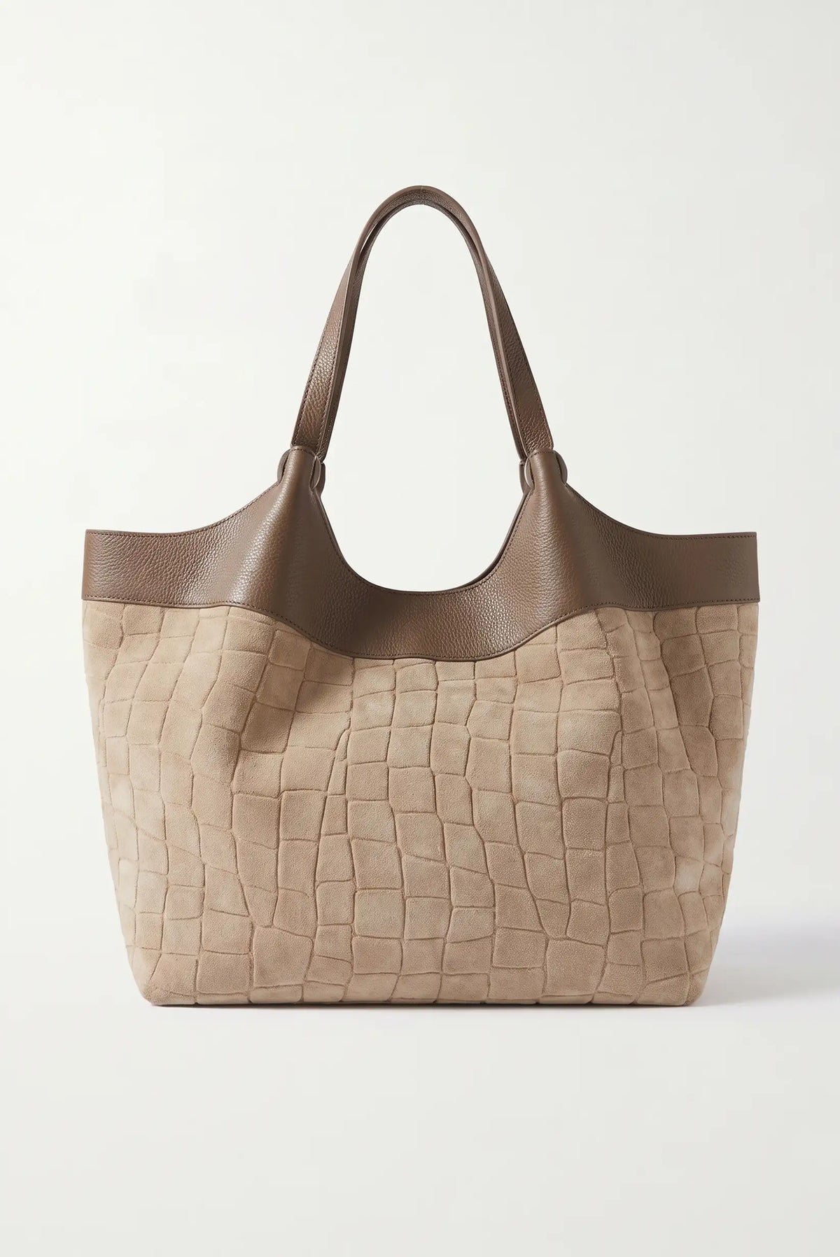 Bolso shopper grande de piel de vaca taupe de CHICA del Sur con diseño trenzado