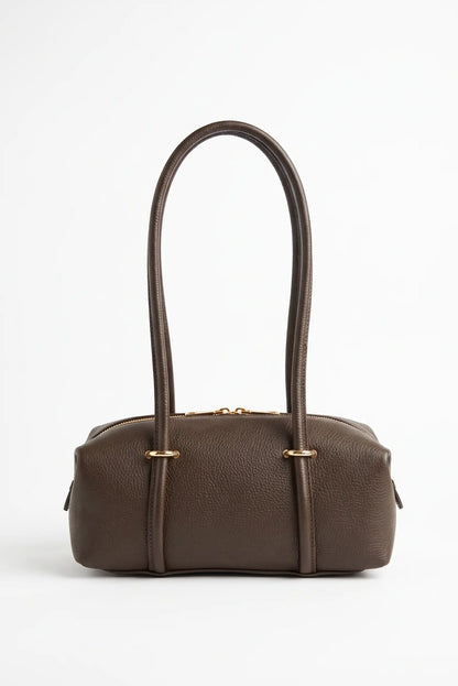 Bolso de piel marrón chocolate con asas largas de CHICA del Sur