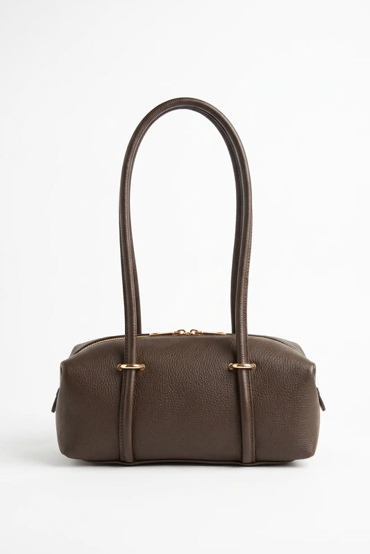 Bolso de piel marrón chocolate con asas largas de CHICA del Sur