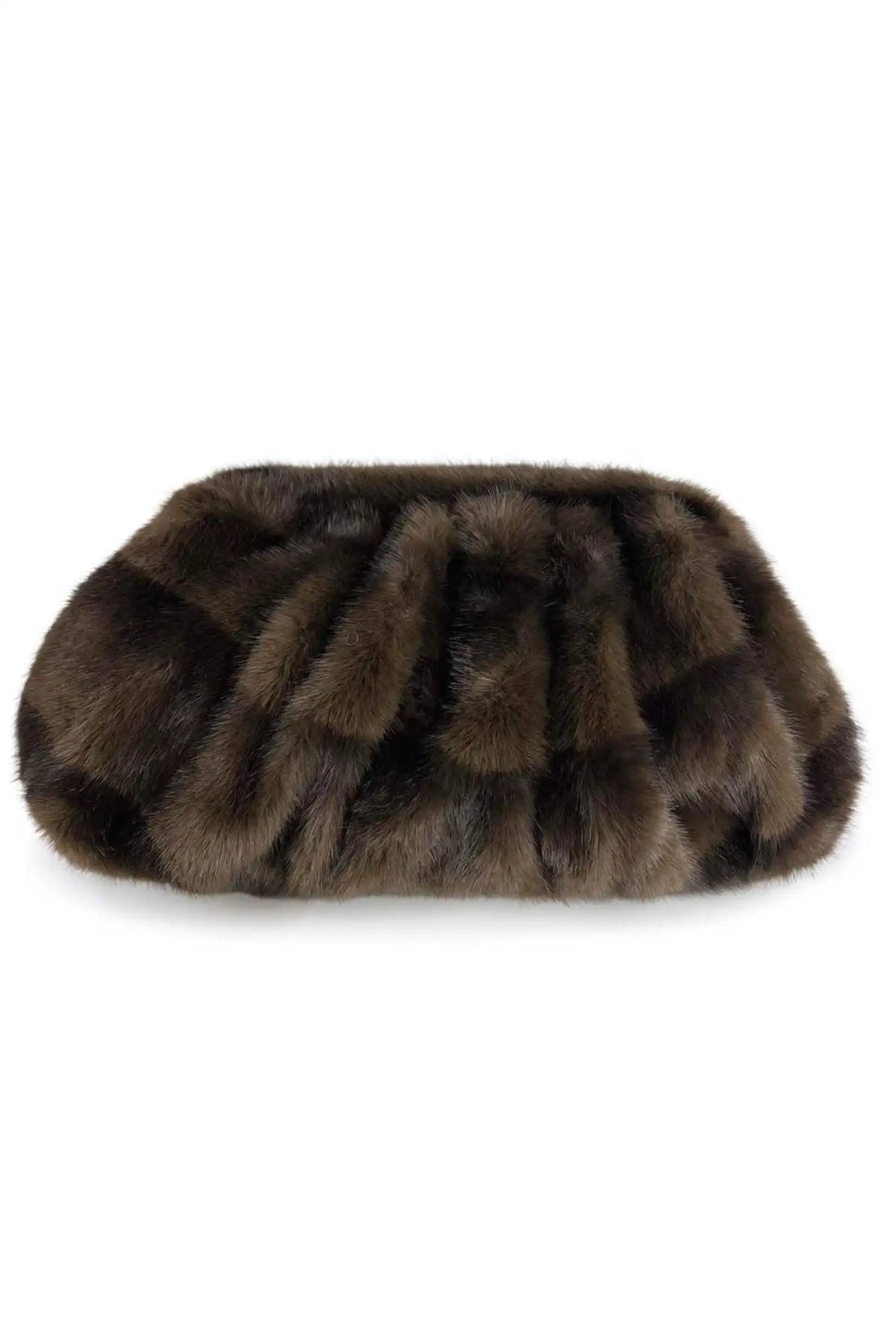 Bolso clutch de pelo sintético marrón de CHICA del Sur