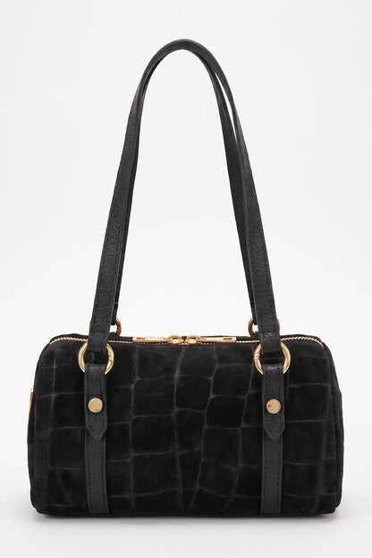 Bolso de mujer negro de CHICA del Sur con efecto cocodrilo y acabado tipo ante