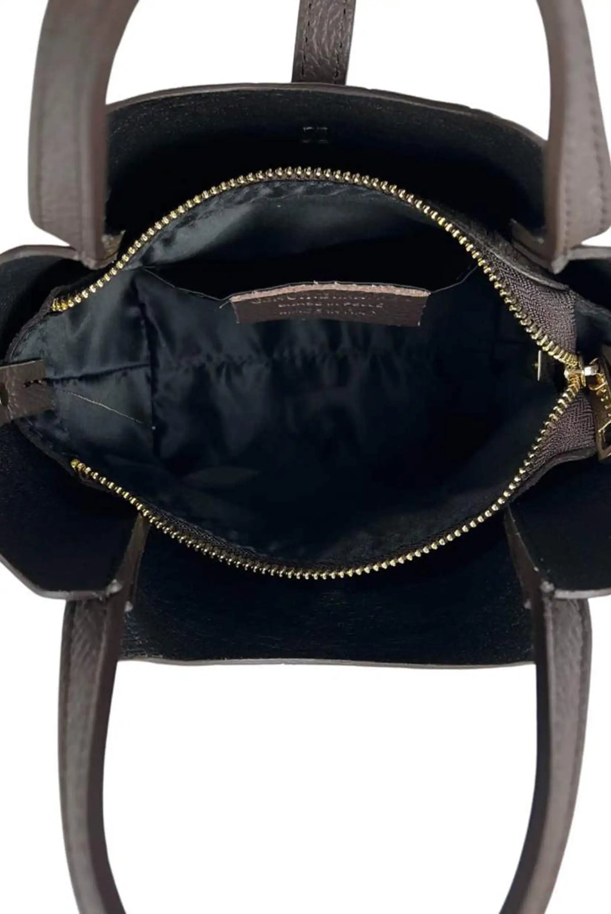 Interior de bolso mini shopper de piel de CHICA del Sur con cierre de cremallera y bolsillo