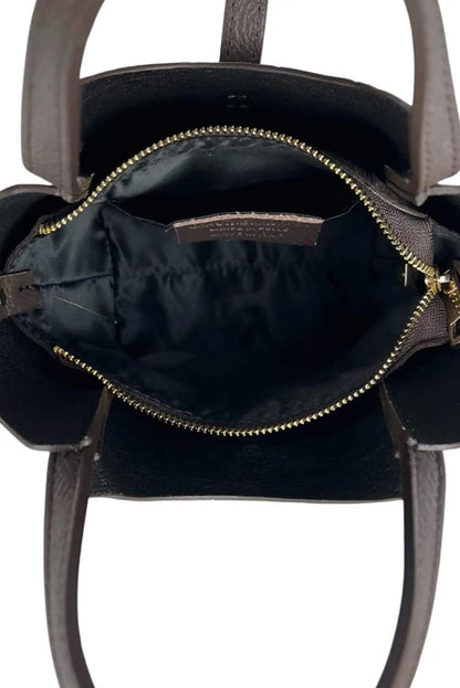 Interior de bolso mini shopper de piel de CHICA del Sur con cierre de cremallera y bolsillo